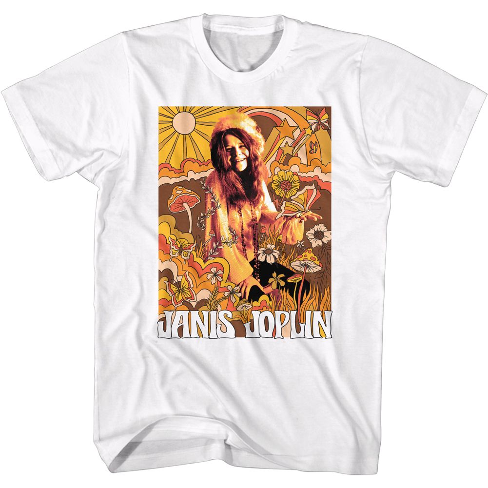 Janis Joplin - Drawn Over Pic - Short Sleeve - Adult - T-Shirt