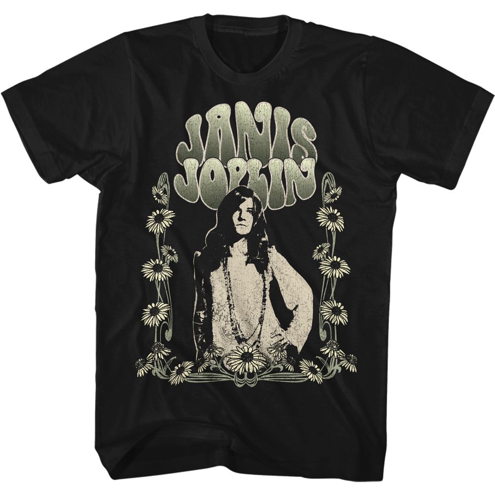 Janis Joplin - Art Nouveau Sunflowers - Short Sleeve - Adult - T-Shirt