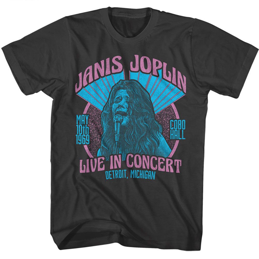 Janis Joplin - Live Cobo Hall Distressed - Short Sleeve - Adult - T-Shirt