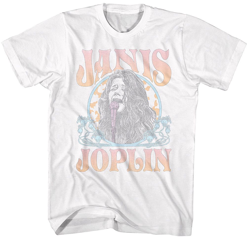 Janis Joplin - Faded Art Noveau Circle - Short Sleeve - Adult - T-Shirt