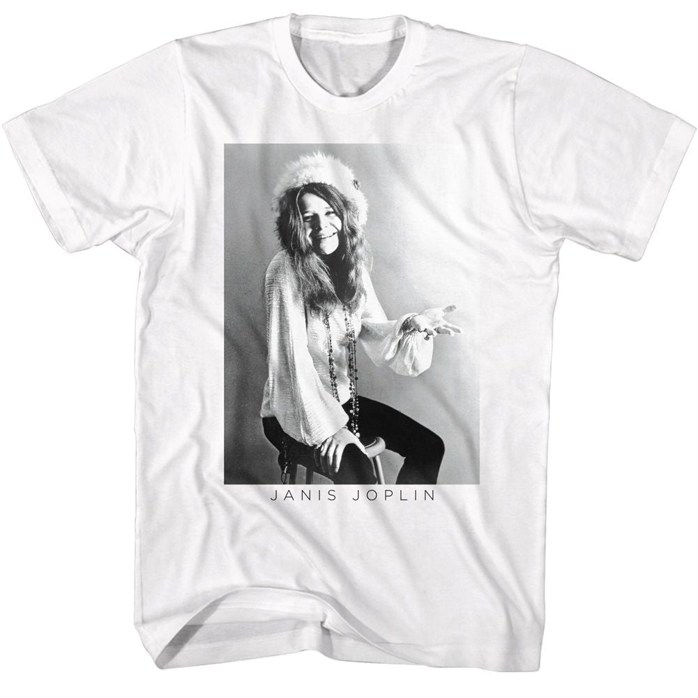 Janis Joplin - Black & White - Short Sleeve - Adult - T-Shirt