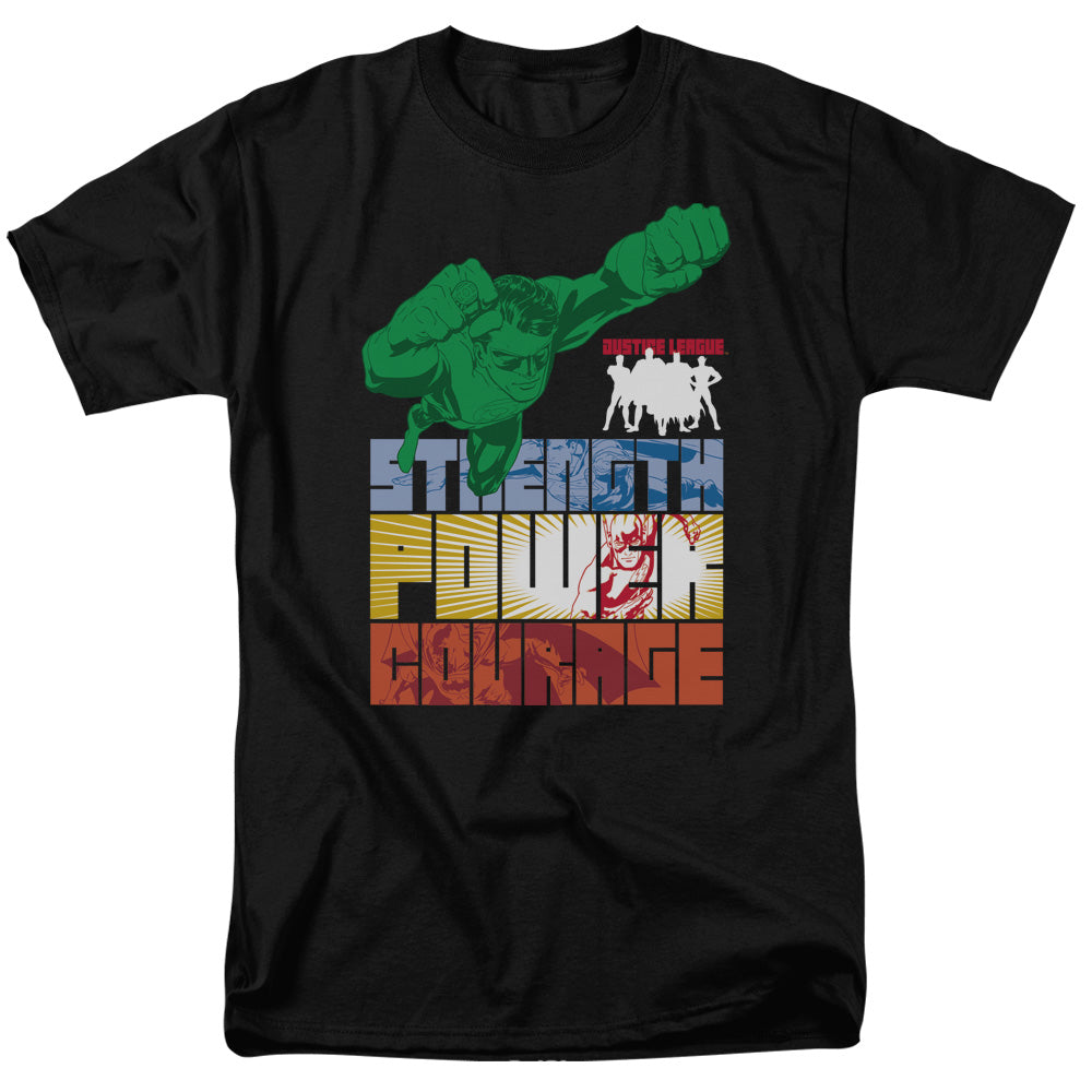 DC Comics - Justice League - Heroic Qualities - Adult T-Shirt