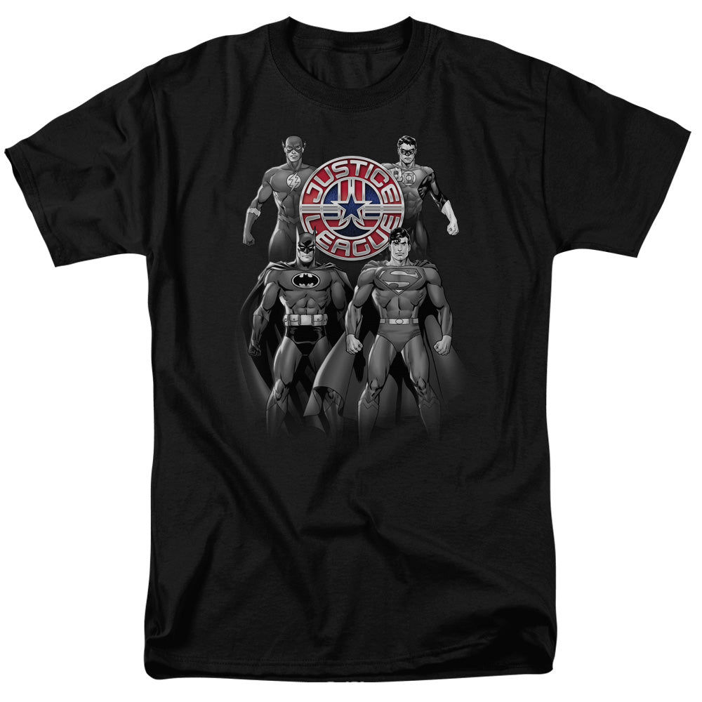 DC Comics - Justice League - Shades Of Gray - Adult T-Shirt