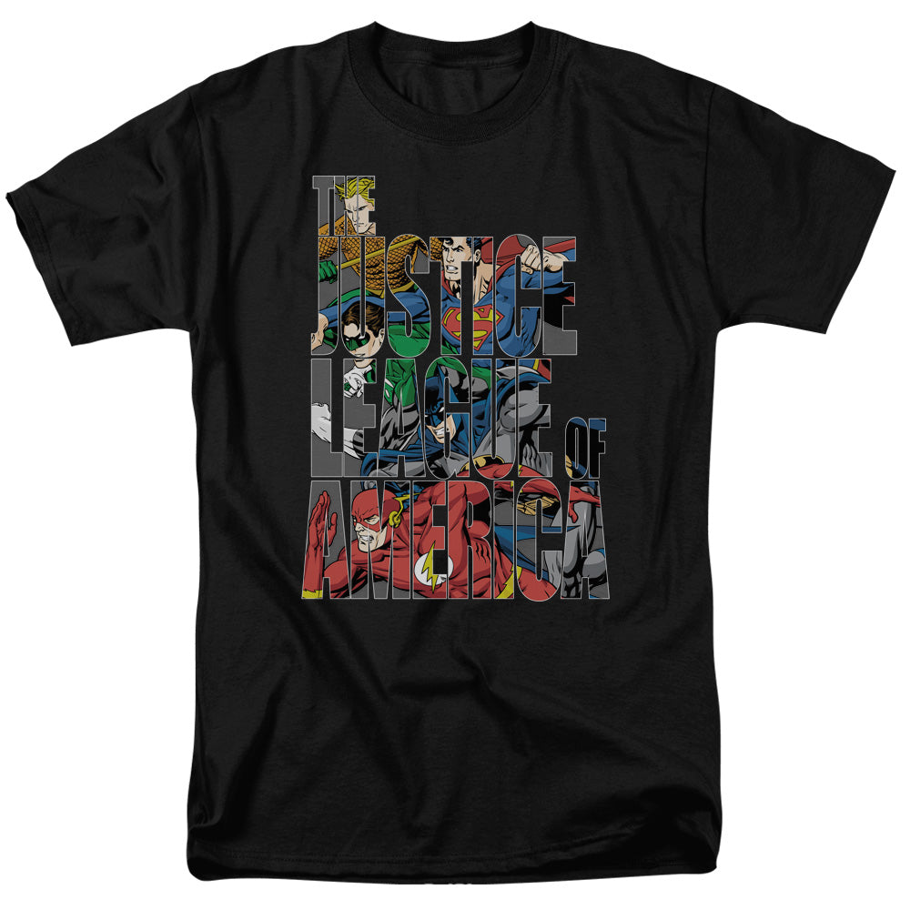 DC Comics - Justice League - Lettered League - Adult T-Shirt