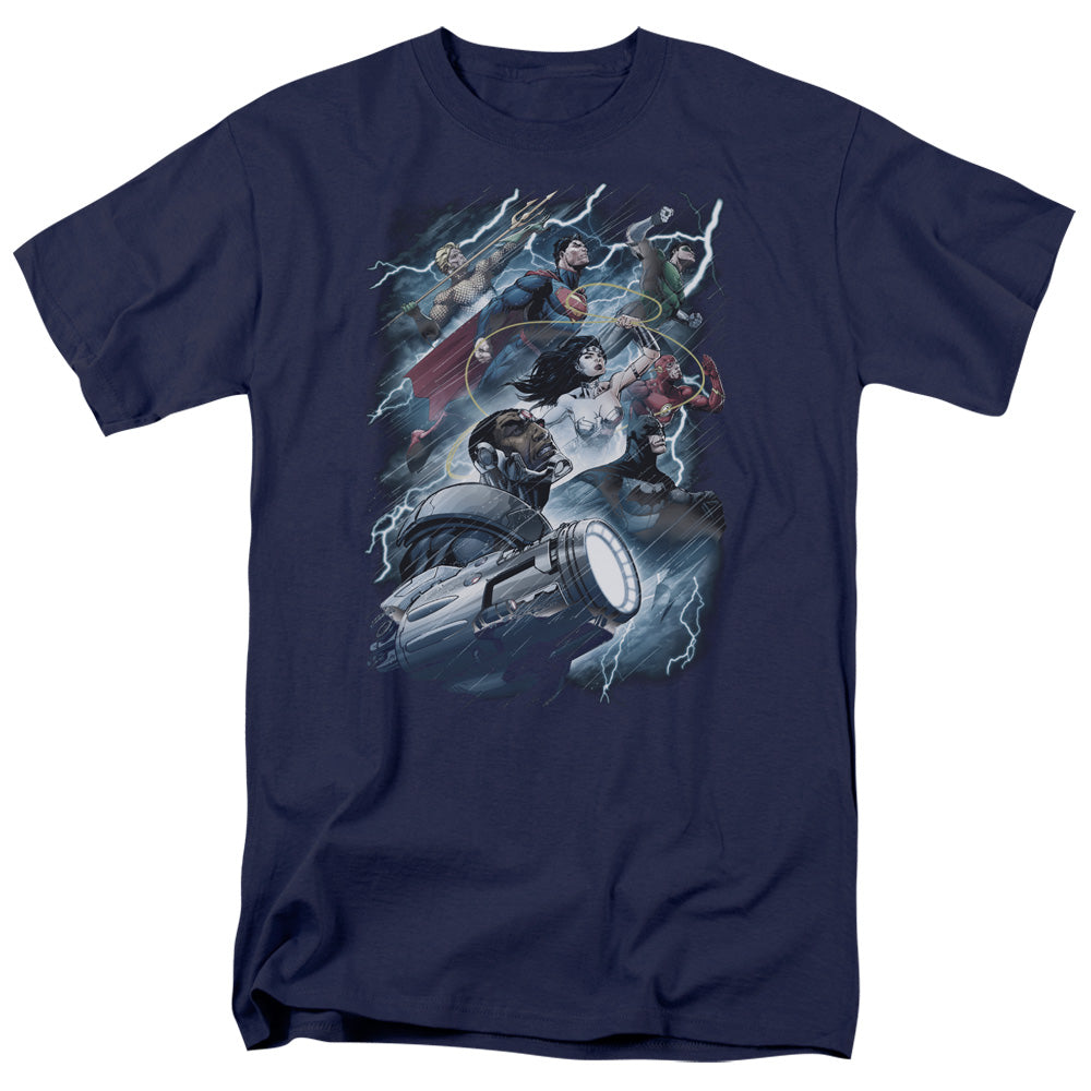 DC Comics - Justice League - Ride The Lightening - Adult T-Shirt