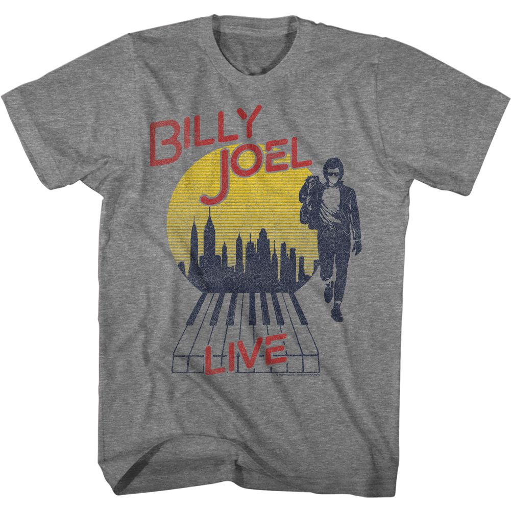 Billy Joel - Live City - Short Sleeve - Heather - Adult - T-Shirt