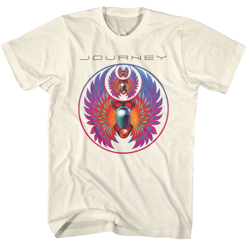 Journey Various Sized Beetles Off-White Solid Adult Short Sleeve T-Shirt