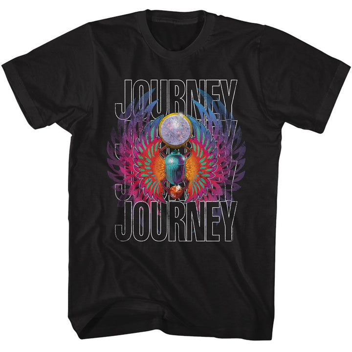 Journey Gradiant Scarab American Classics Black Solid Adult Short Sleeve T-Shirt