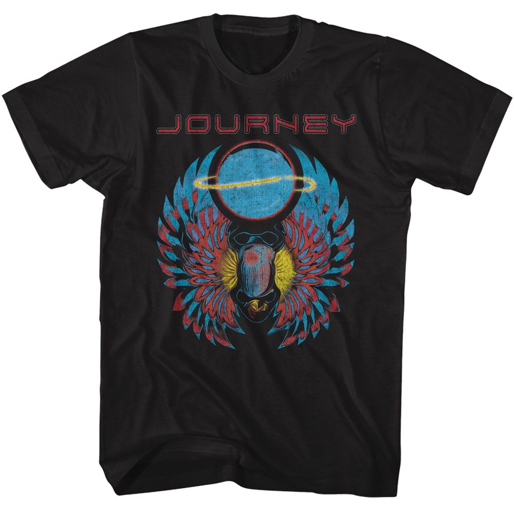 Journey Scarab With Orb American Classics Black Solid Adult Short Sleeve T-Shirt