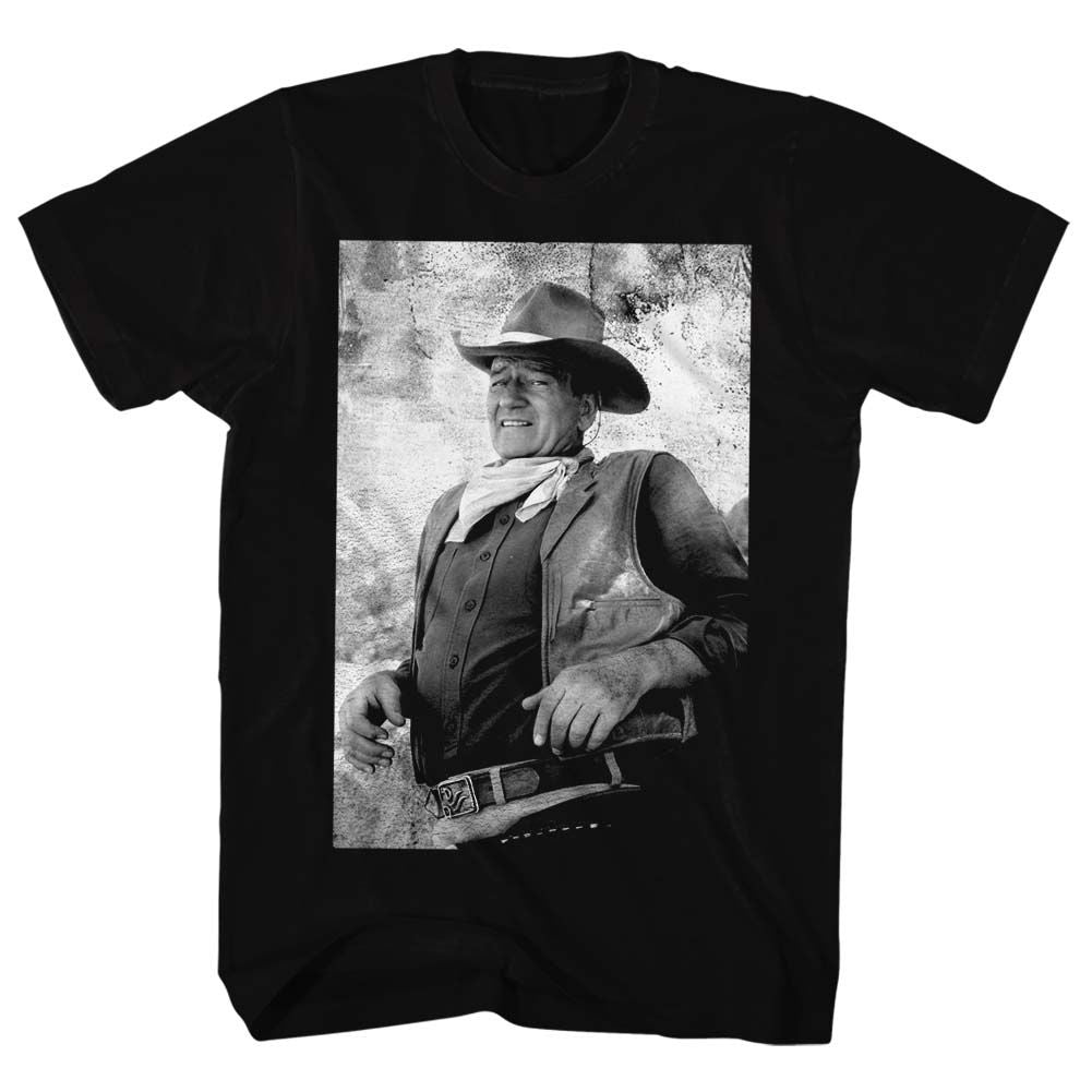 John Wayne - Black & White Photo - Short Sleeve - Adult - T-Shirt