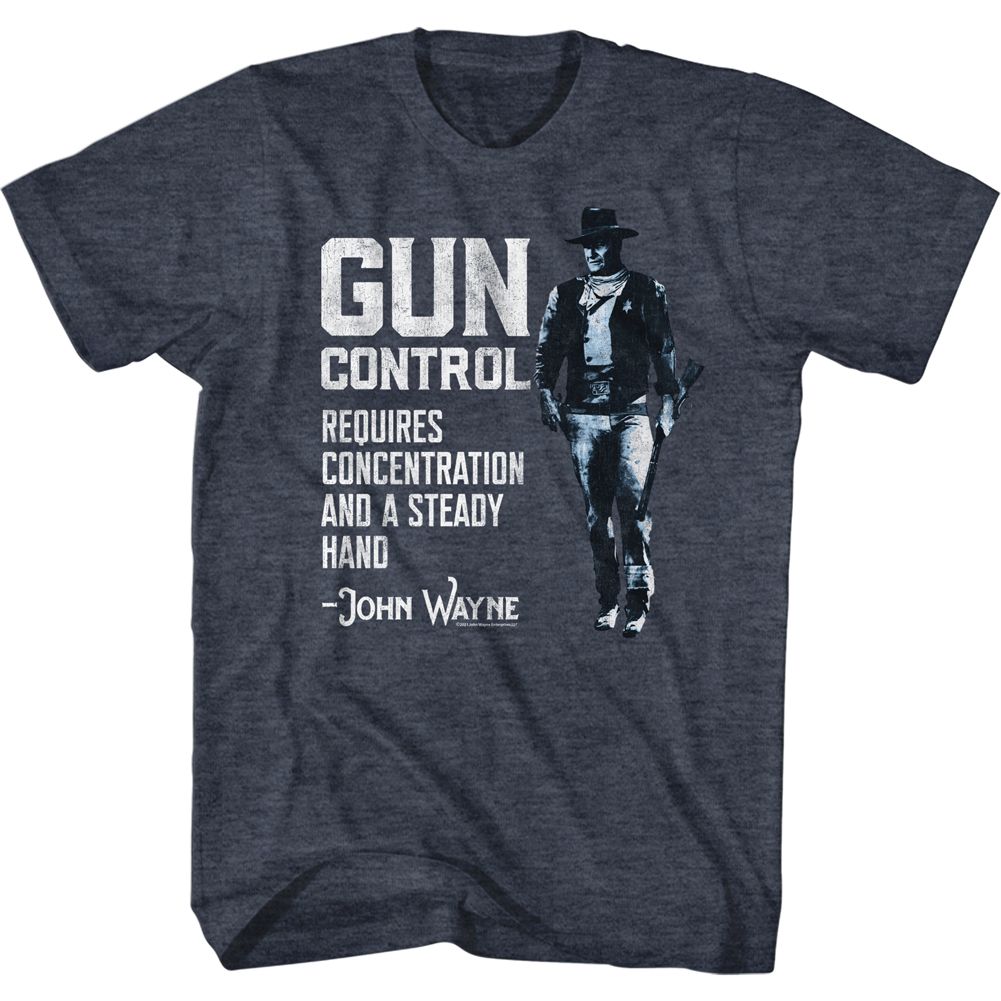 John Wayne - Gun Control - Short Sleeve - Heather - Adult - T-Shirt