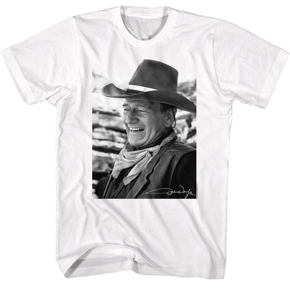 John Wayne - Black & White Photo 2 - Short Sleeve - Adult - T-Shirt