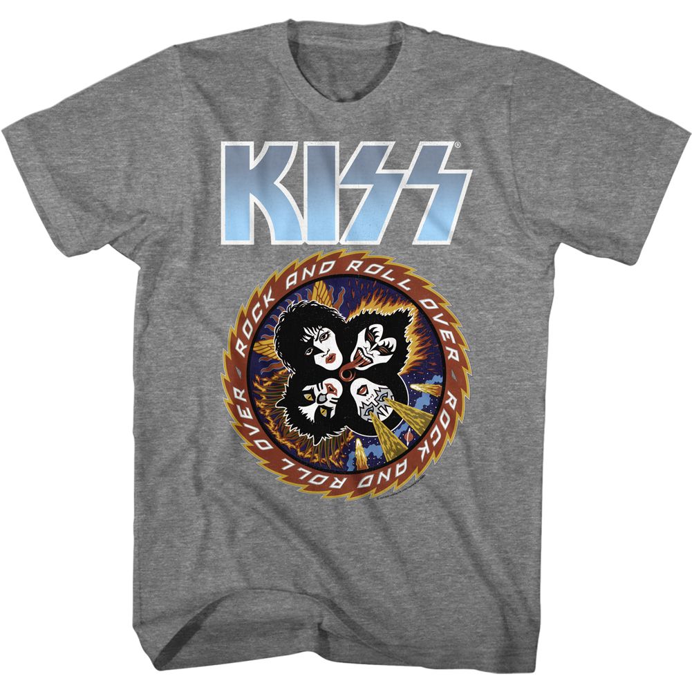 KISS - Big Blue Logo - Short Sleeve - Heather - Adult - T-Shirt