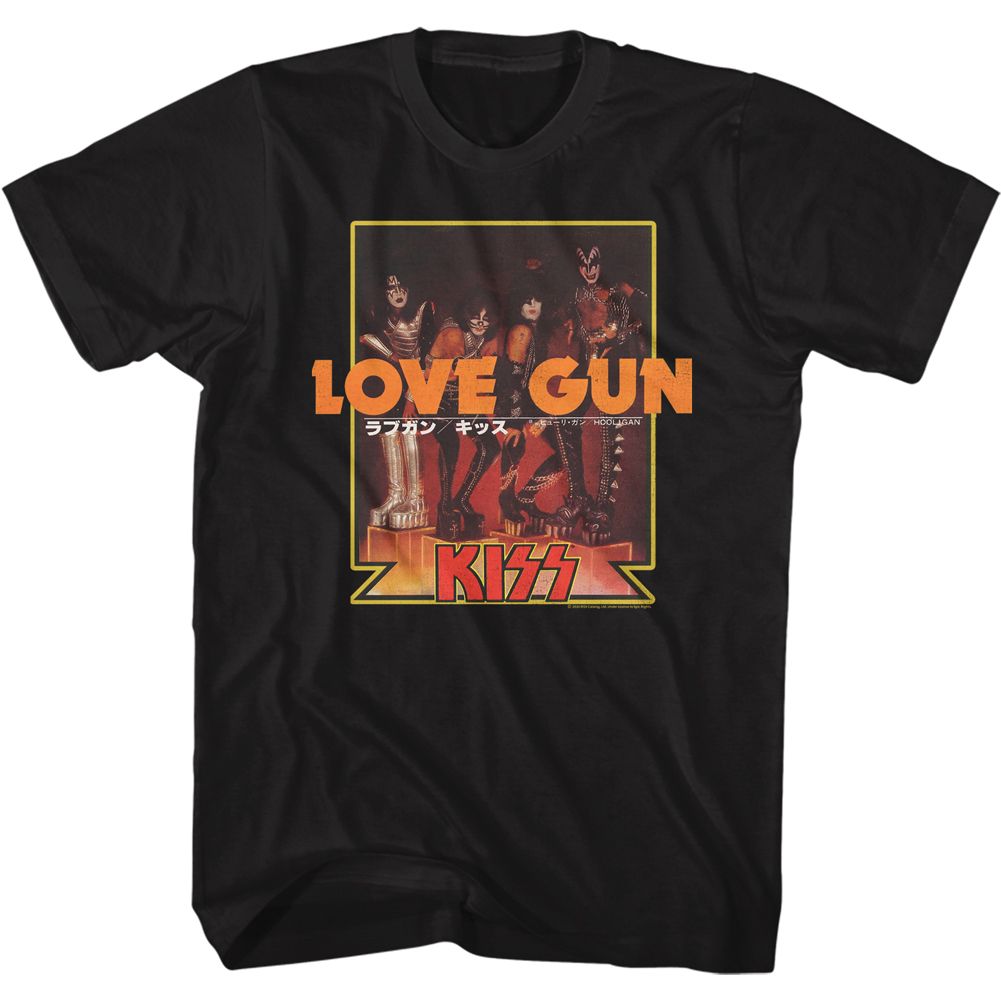 KISS - Love Gun Japanese Text - Short Sleeve - Adult - T-Shirt