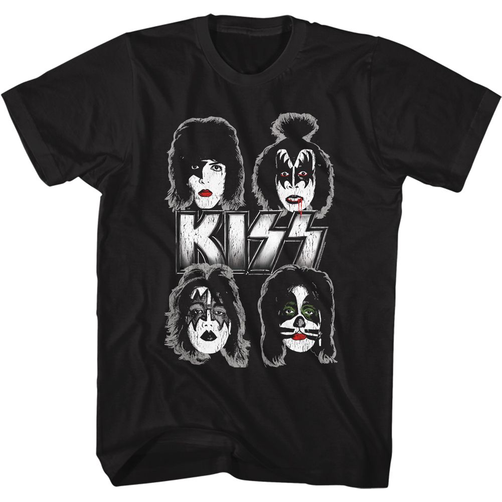 KISS - Band Faces - Short Sleeve - Adult - T-Shirt