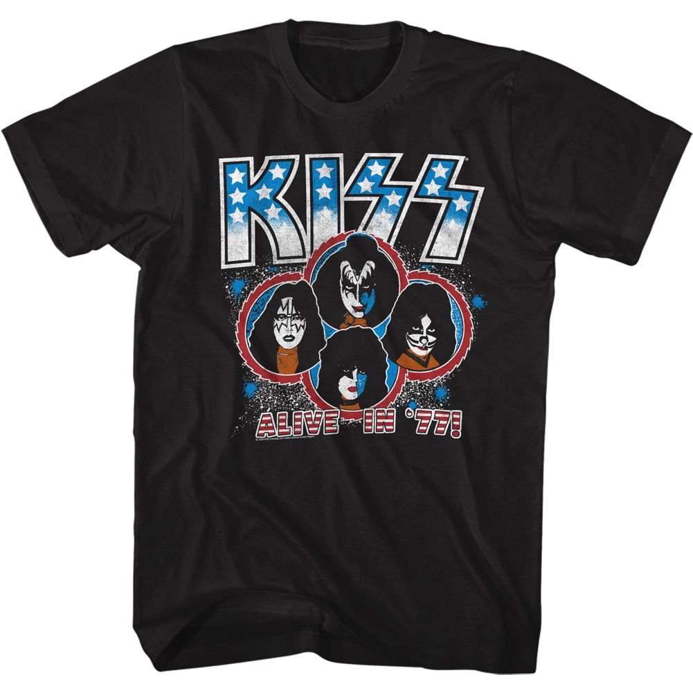 KISS - Alive In 77 - Short Sleeve - Adult - T-Shirt