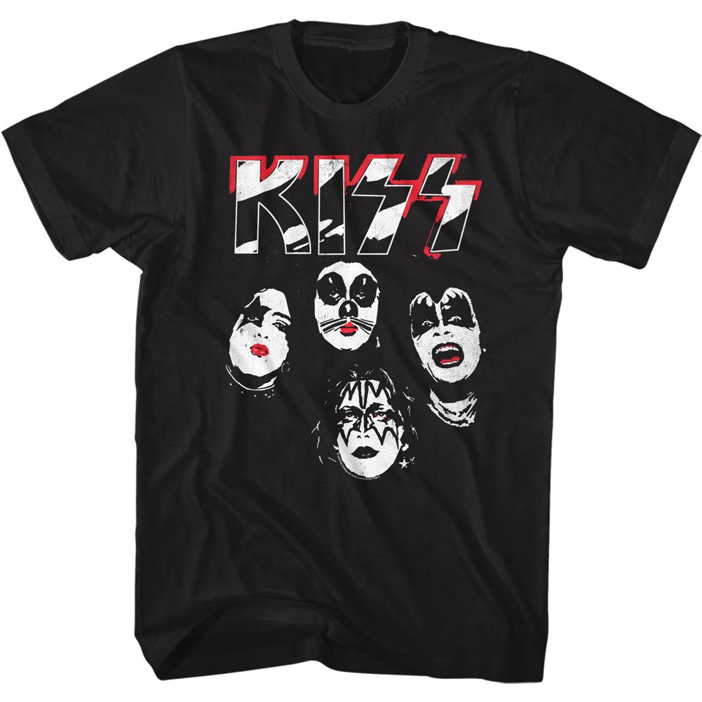 KISS - Logo Faces - Short Sleeve - Adult - T-Shirt