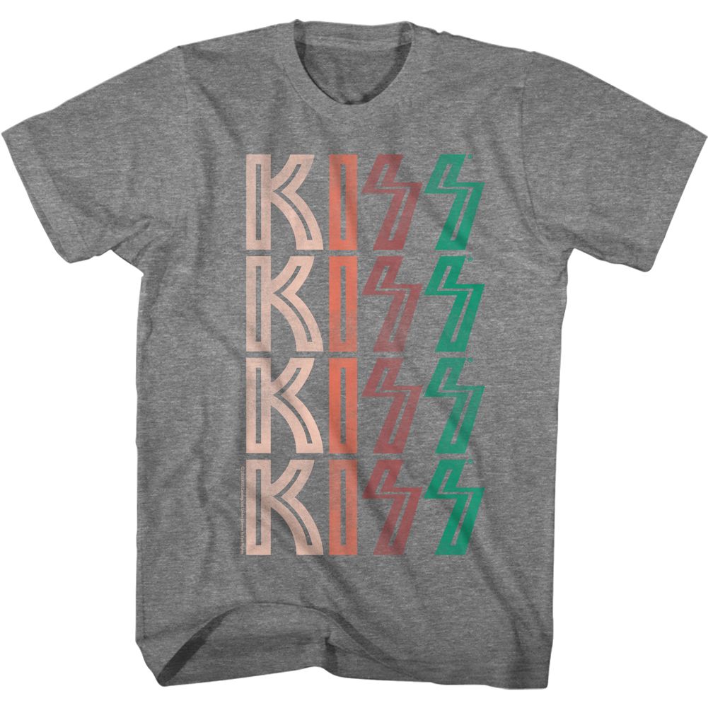 KISS - Washed Out Logo - Short Sleeve - Heather - Adult - T-Shirt