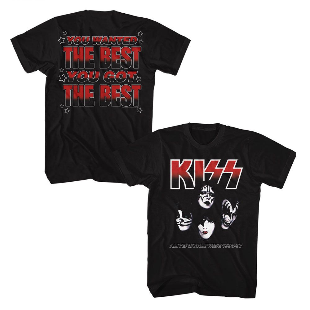 KISS - You Wanted The Best - Front and Back Print Short Sleeve Adult T-Shirt