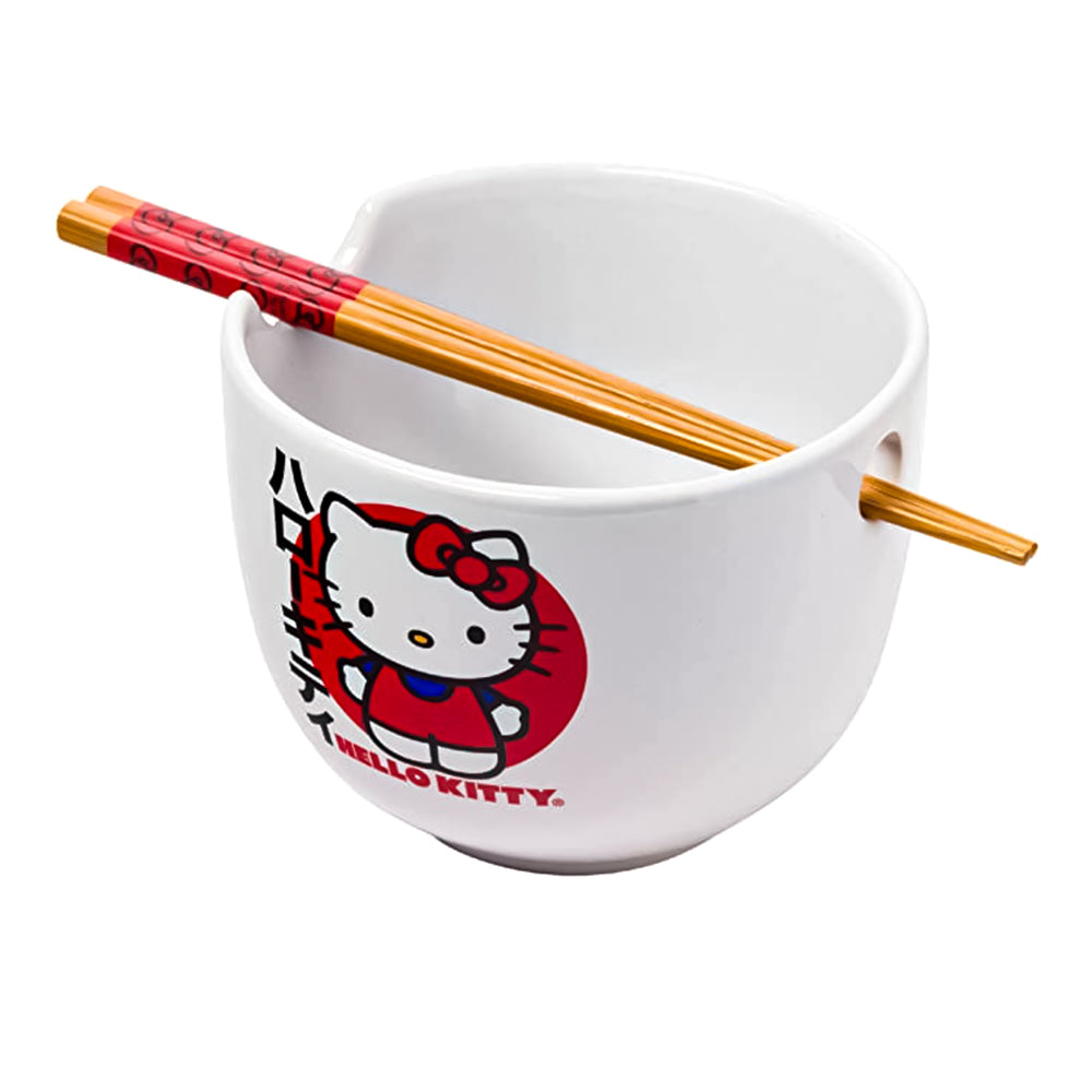 Hello Kitty Japanese Logo Boxed Ceramic Ramen Bowl
