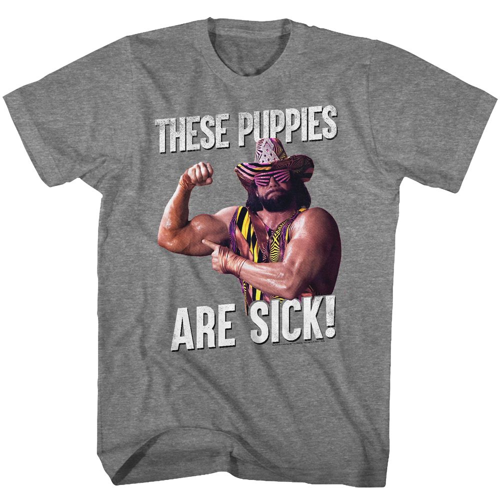 Macho Man - These Puppies - Short Sleeve - Heather - Adult - T-Shirt