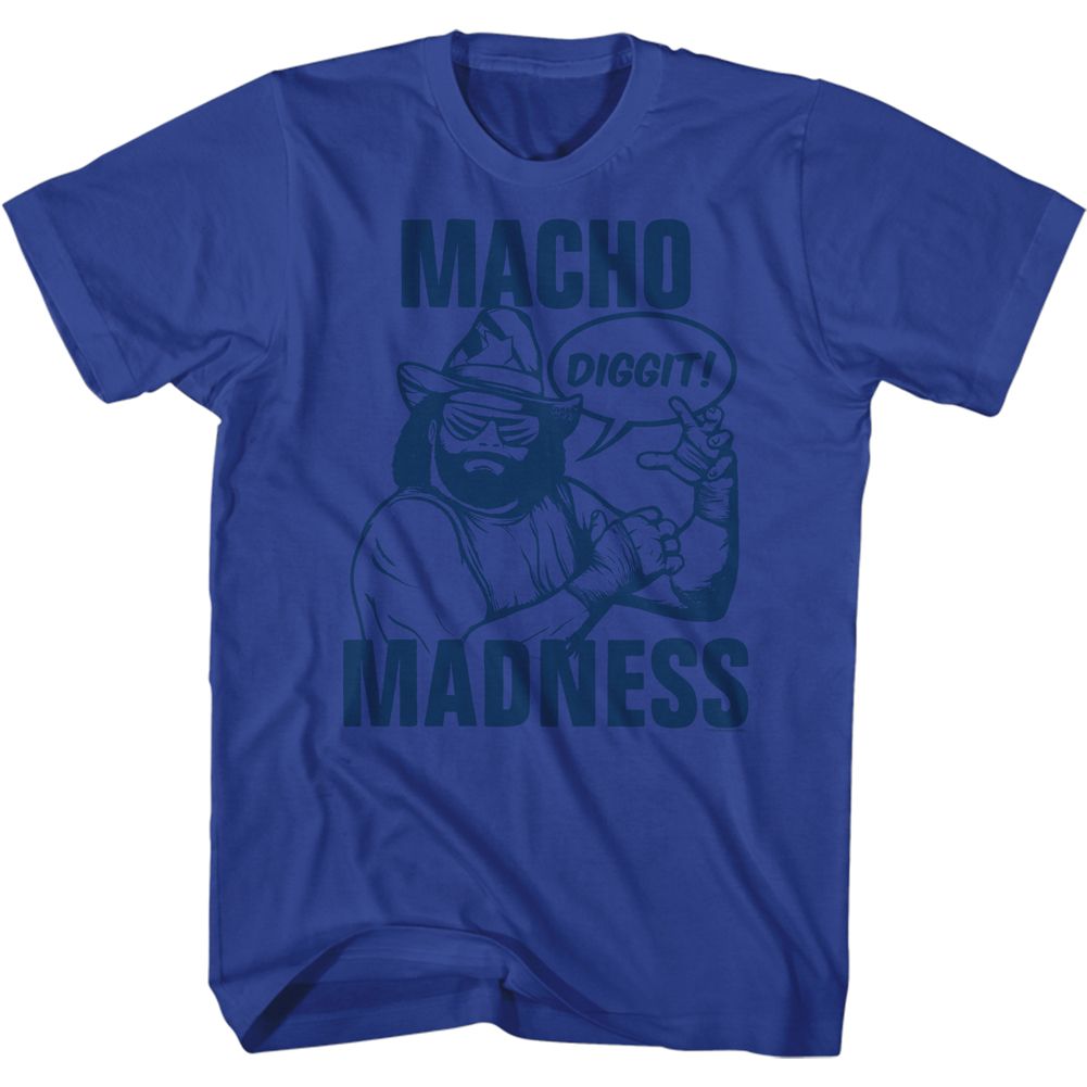 Macho Man - Blue On Blue - Short Sleeve - Adult - T-Shirt