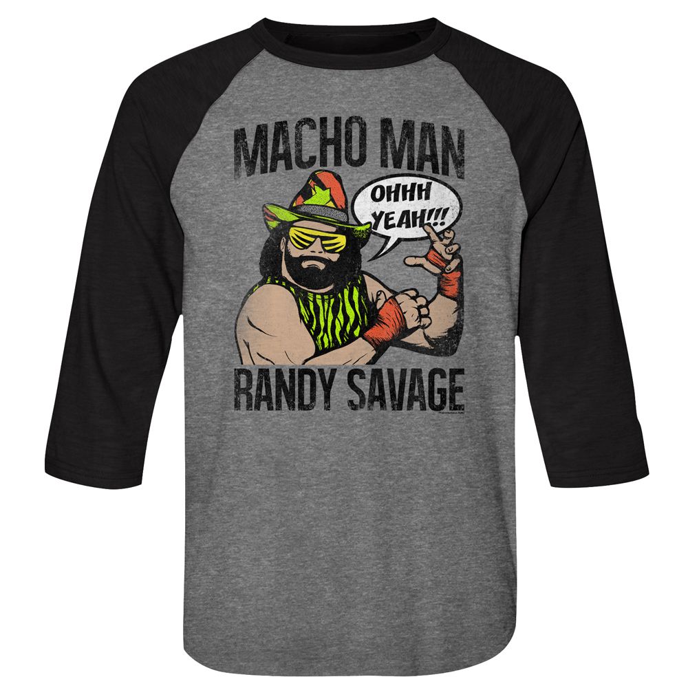 Macho Man - Diggit - 3/4 Sleeve - Heather - Adult - Raglan Shirt