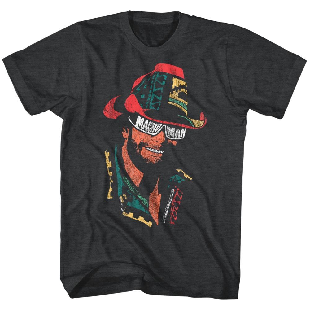 Macho Man - Glasses - Short Sleeve - Heather - Adult - T-Shirt