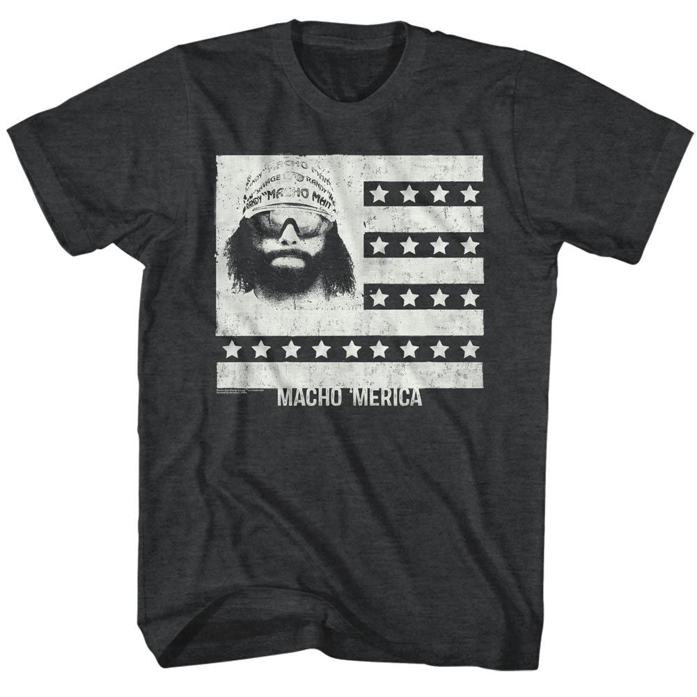 Macho Man - Mericaman - Short Sleeve - Heather - Adult - T-Shirt