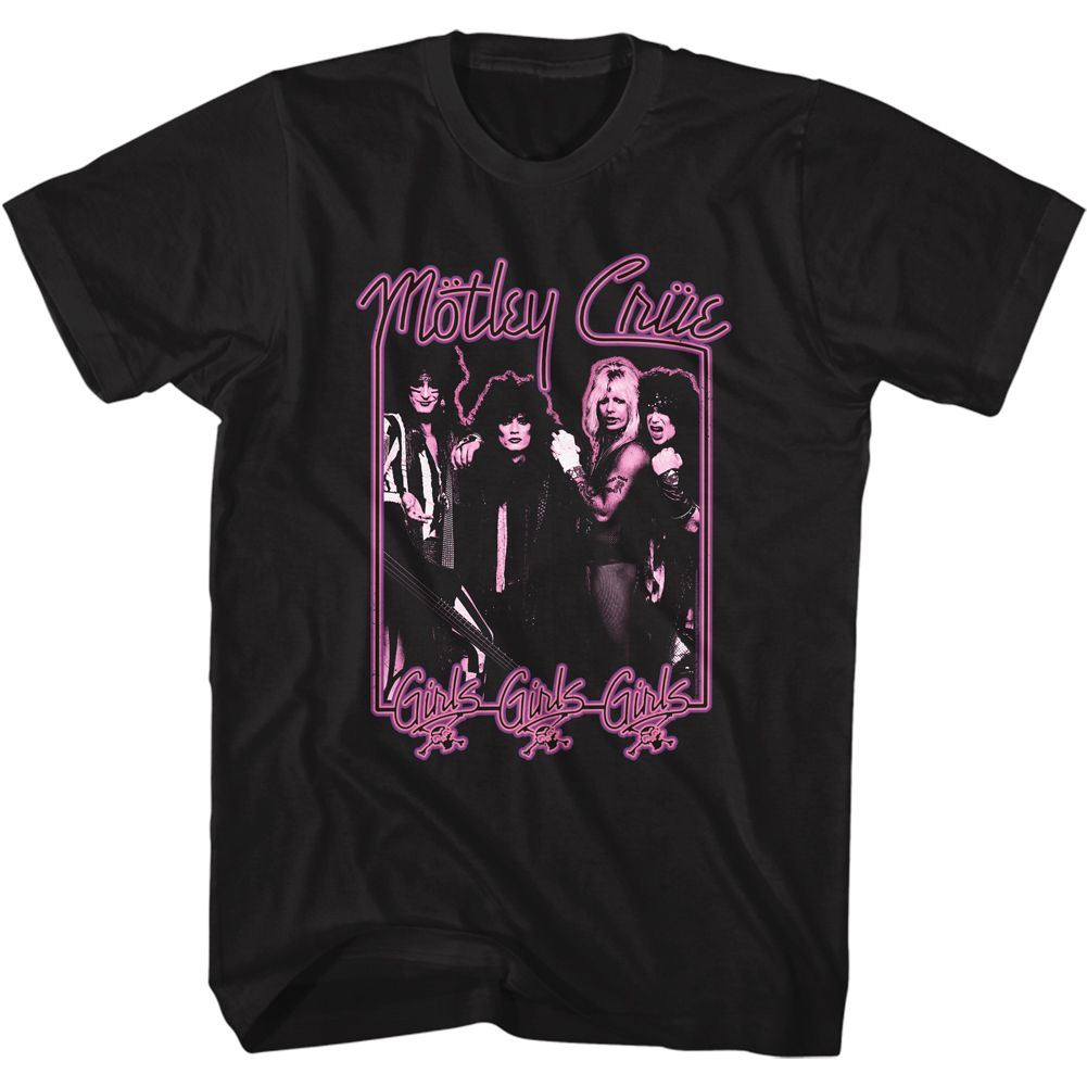 Motley Crue - Girls Girls Girls Neon - Short Sleeve - Adult - T-Shirt