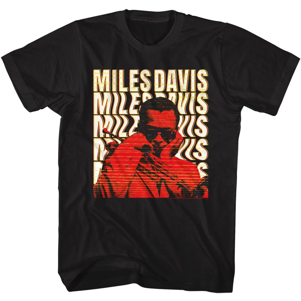 Miles Davis - Warped Text - Short Sleeve - Adult - T-Shirt