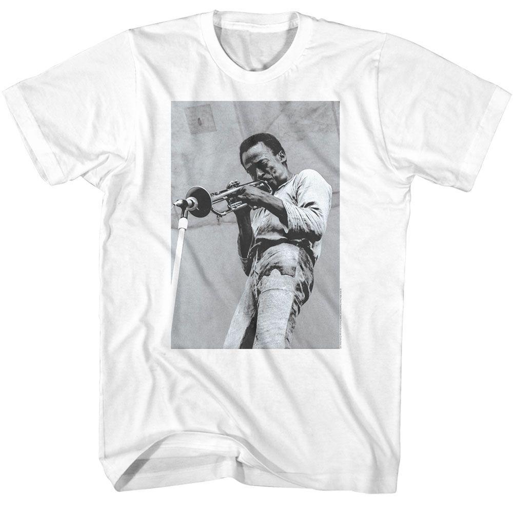 Miles Davis - Trumpet Into Mic - Short Sleeve - Adult - T-Shirt