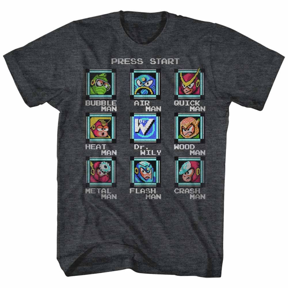 Mega Man Stage Select Capcom Gamer Officially Licensed Adult T-Shirt
