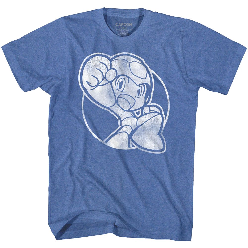 Mega Man - Fist Pump - Short Sleeve - Heather - Adult - T-Shirt