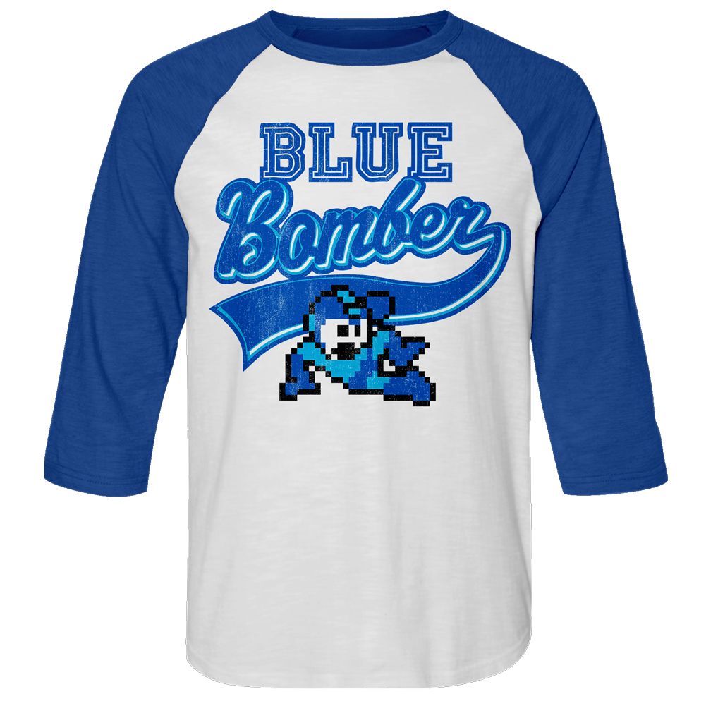 Mega Man - Blue Bomber - 3/4 Sleeve - Adult - Raglan Shirt