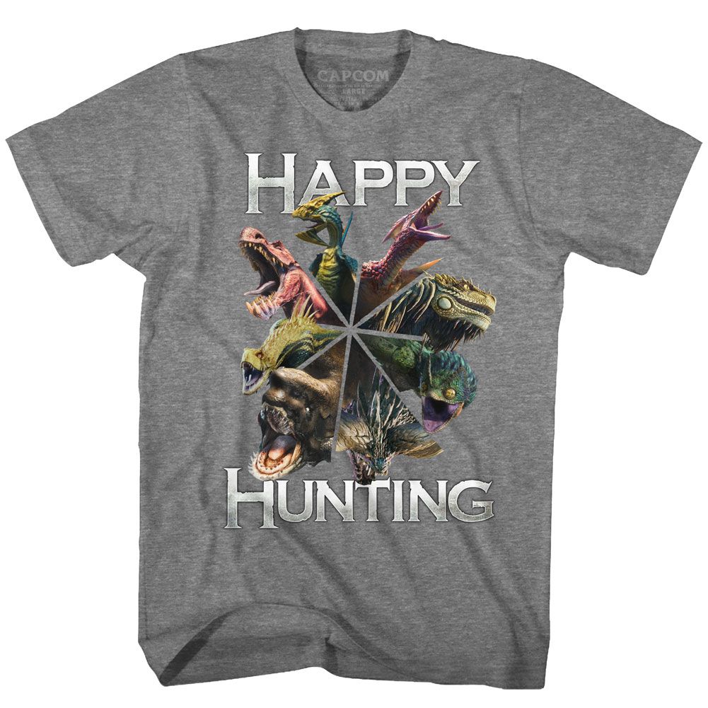 Monster Hunter - Happy Hunting - Short Sleeve - Heather - Adult - T-Shirt