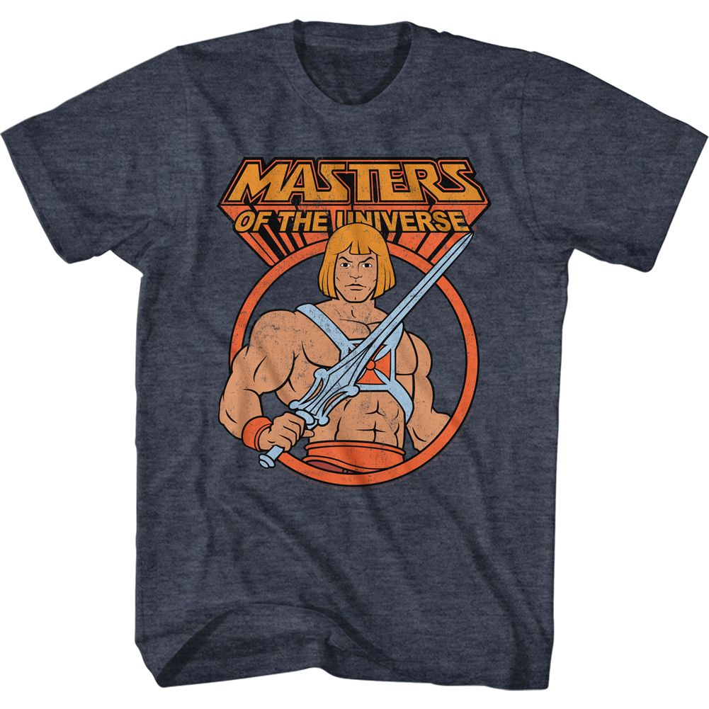 Masters Of The Universe - He-Man In Circle - Short Sleeve - Heather - Adult - T-Shirt