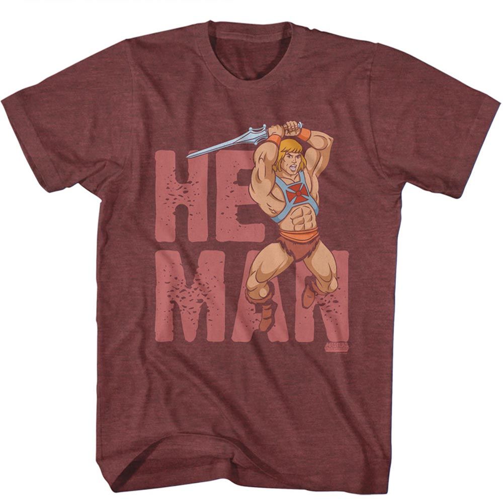 Masters Of The Universe - MOTU He-Man Text - Short Sleeve - Heather - Adult - T-Shirt