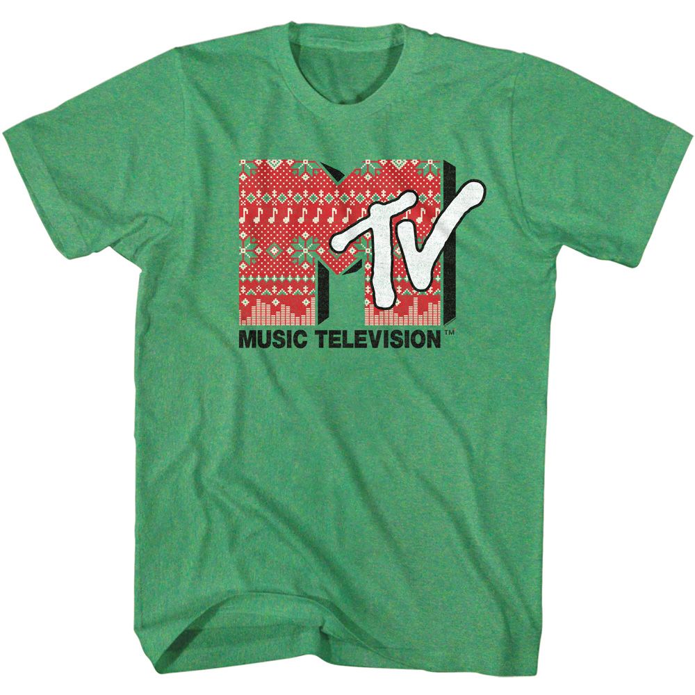 MTV - Christmas Sweater - Short Sleeve - Heather - Adult - T-Shirt