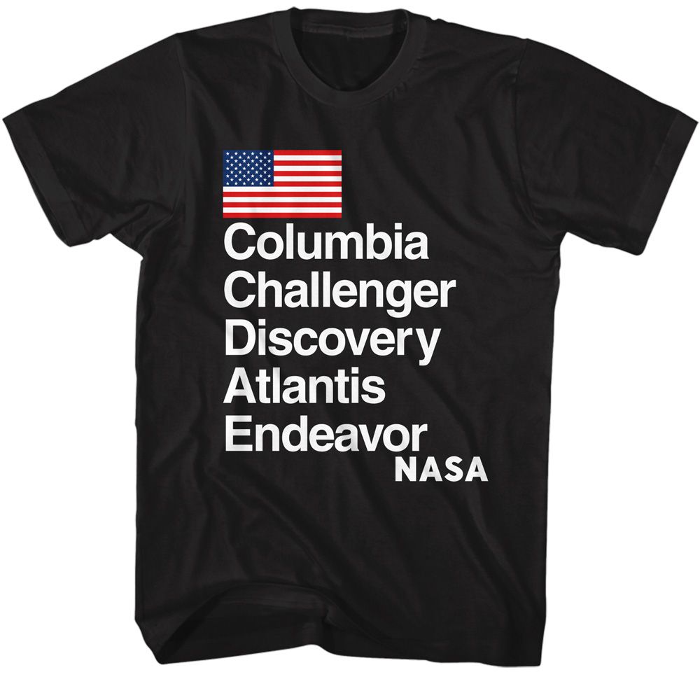 Nasa - Shuttle Names - Short Sleeve - Adult - T-Shirt