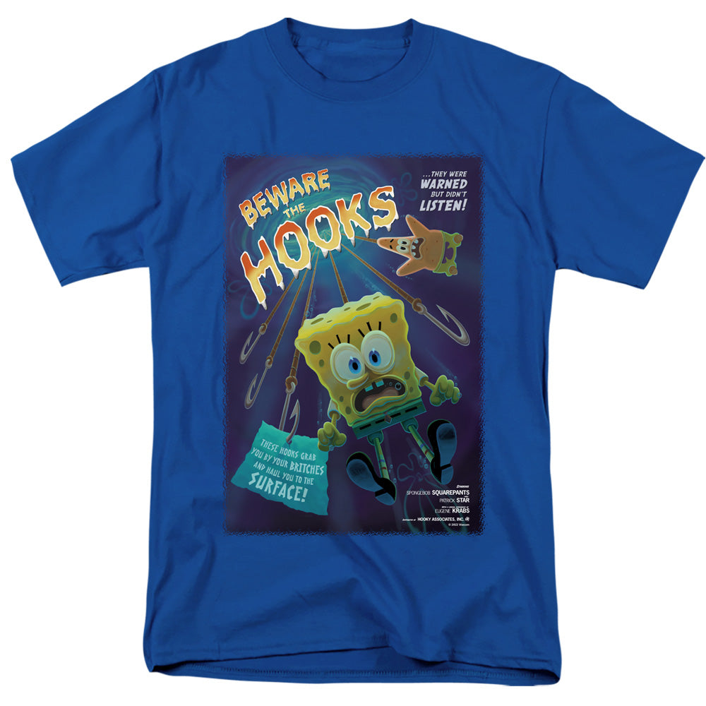 SpongeBob SquarePants - Beware The Hooks - Adult Men T-Shirt