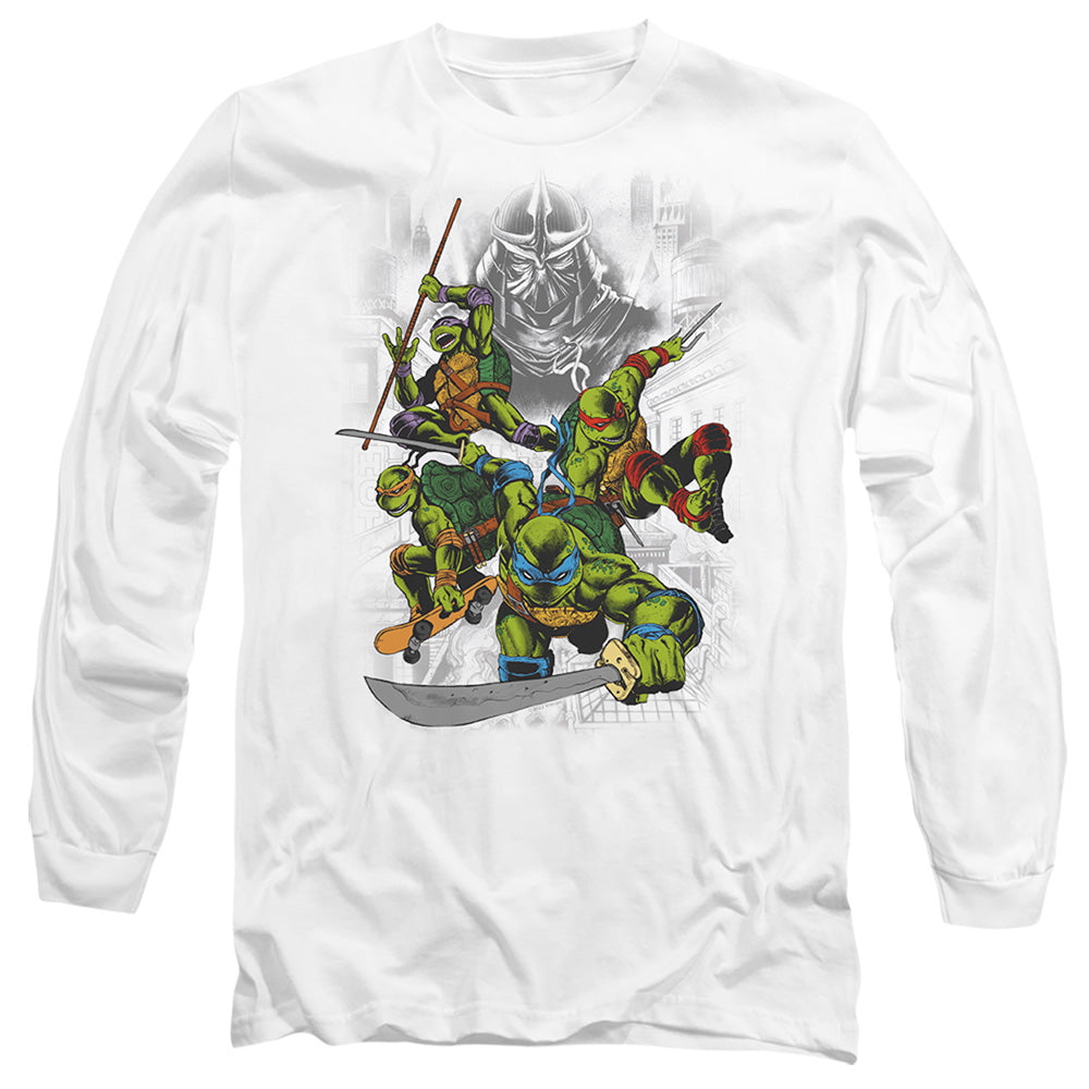 TMNT - Shredder And Turtles Comic - Adult Long Sleeve T-Shirt