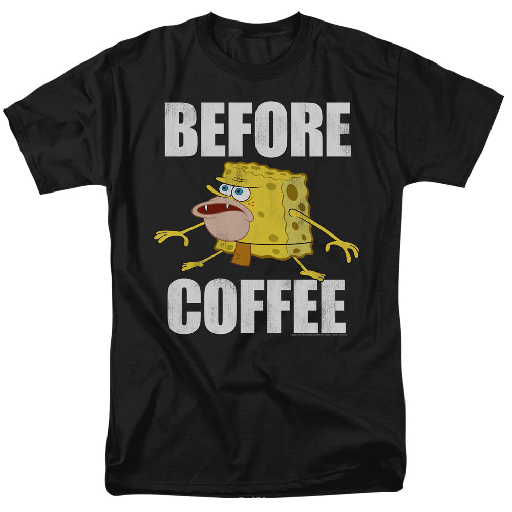 SpongeBob SquarePants - Before Coffee Meme - Adult Men T-Shirt