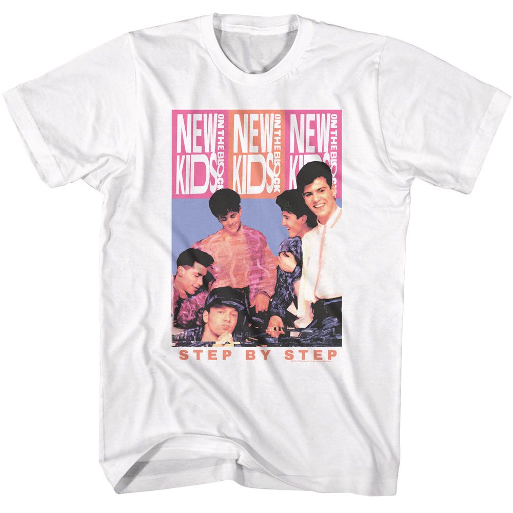New Kids On The Block - Triple Logo - Licensed - Adult Short Sleeve T-Shirt
