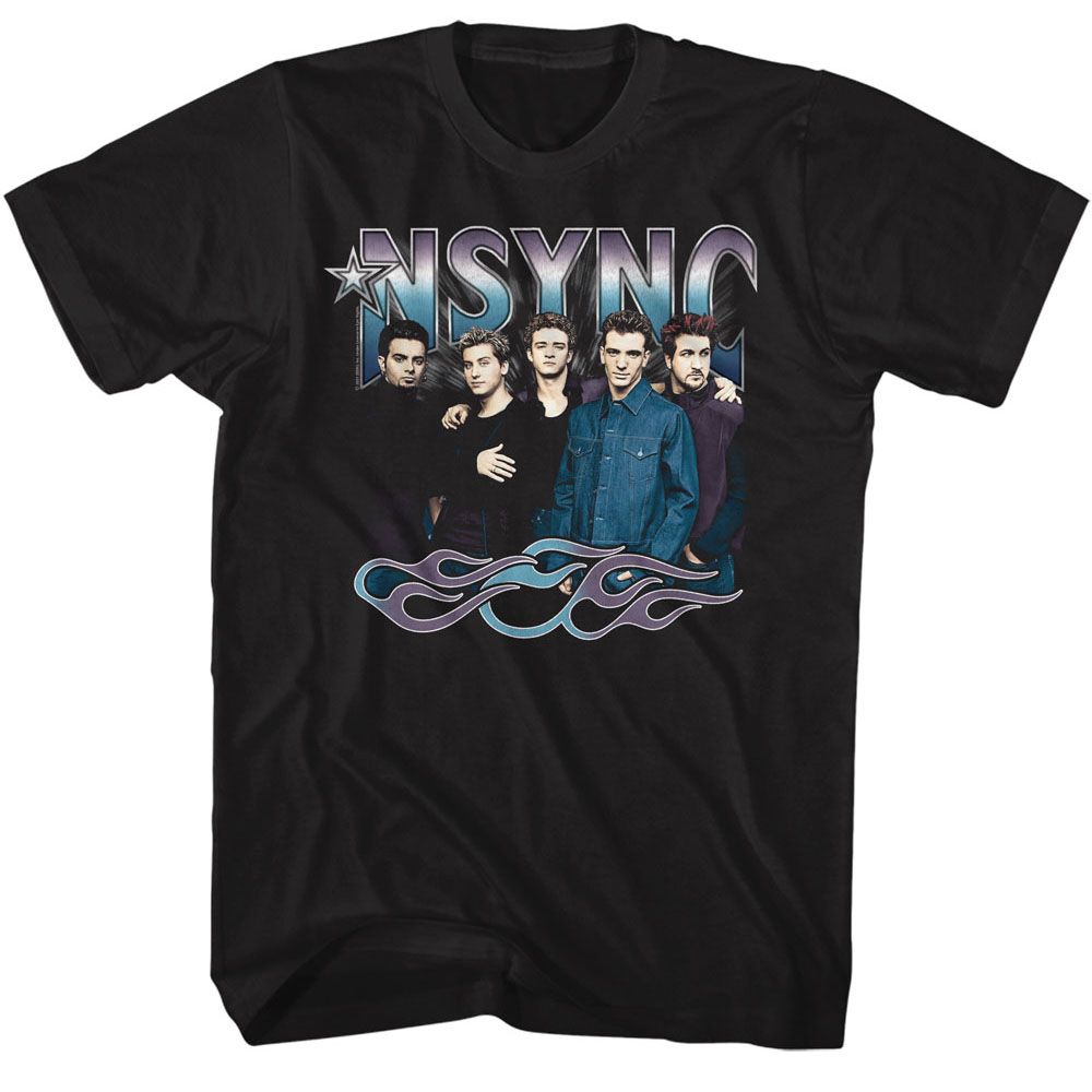 Nsync - Cool Tones & Flames - Short Sleeve - Adult - T-Shirt