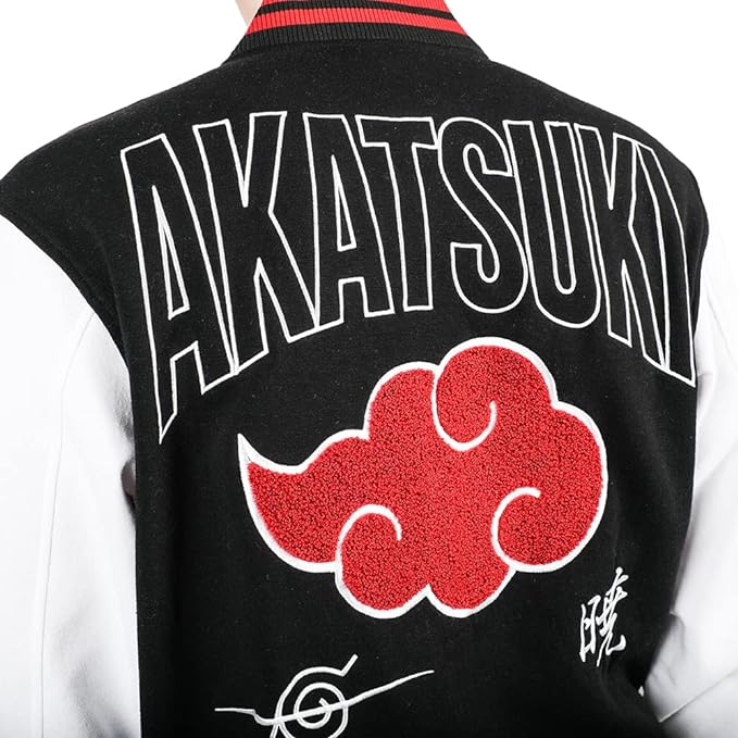 Naruto Shippuden Akatsuki Clan Symbol Men's Letterman Jacket