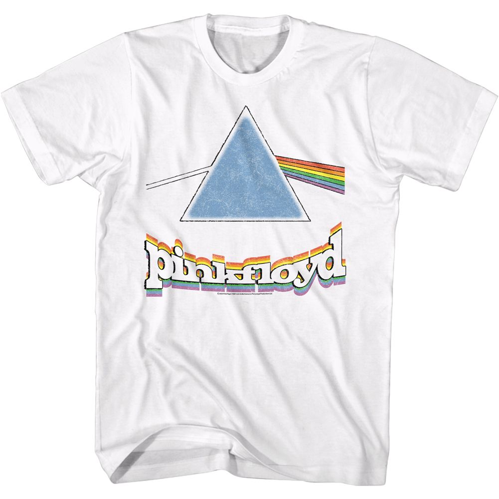 Pink Floyd - Rainbow Prism With Logo - Short Sleeve - Adult - T-Shirt