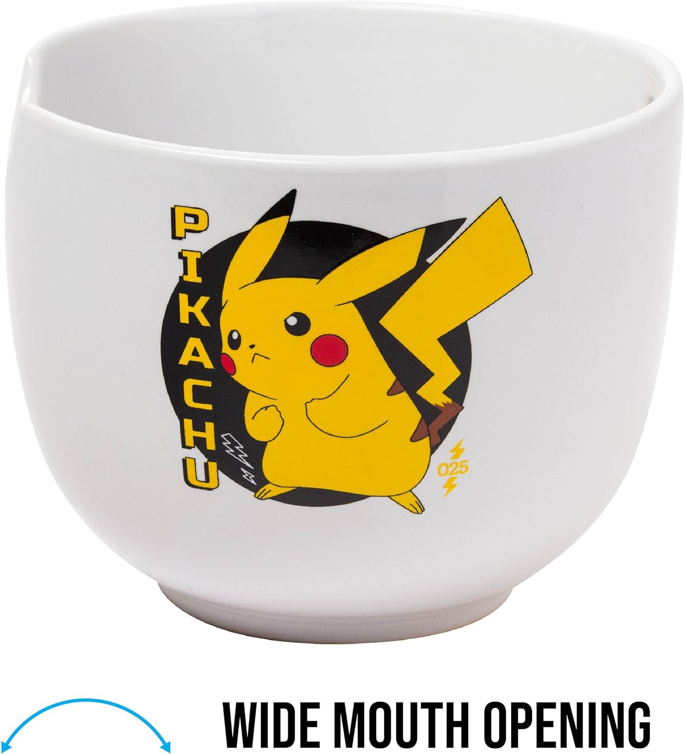 Pokemon Pikachu Japanese Text Ceramic Ramen Noodle Rice Bowl with Chopsticks Microwave Safe 20 Ounces