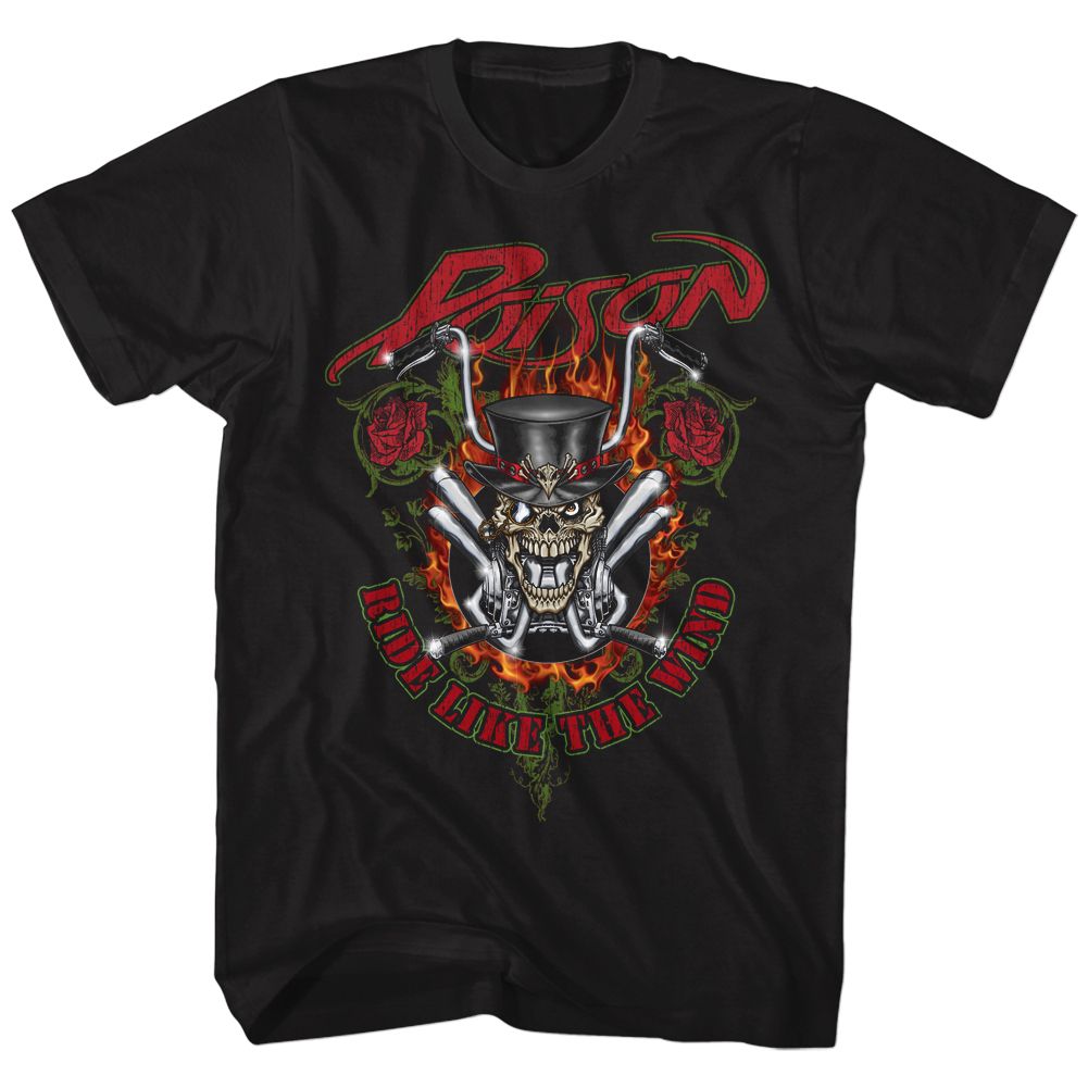 Poison - Ride Like The Wind - Short Sleeve - Adult - T-Shirt