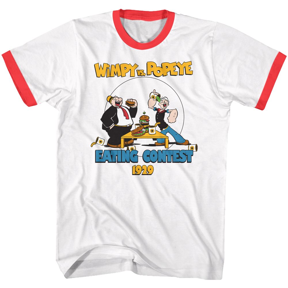 Popeye - Eating Contest - Short Sleeve - Adult - Ringer T-Shirt